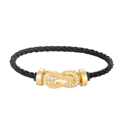 [Amore Jewels]CHANCE LARGE 8 FIGURE BUCKLE HALF DIAMOND BRACELET GOLD