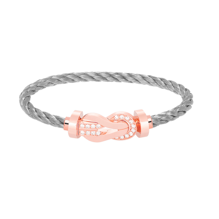 [Amore Jewels]CHANCE LARGE 8 FIGURE BUCKLE HALF DIAMOND BRACELET ROSE GOLD