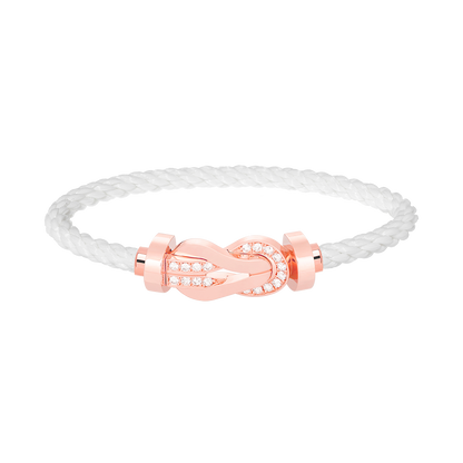 [Amore Jewels]CHANCE LARGE 8 FIGURE BUCKLE HALF DIAMOND BRACELET ROSE GOLD