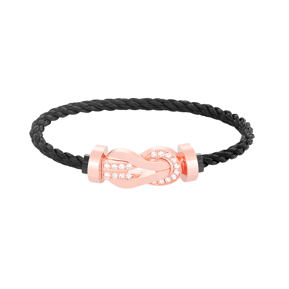 [Amore Jewels]CHANCE LARGE 8 FIGURE BUCKLE HALF DIAMOND BRACELET ROSE GOLD