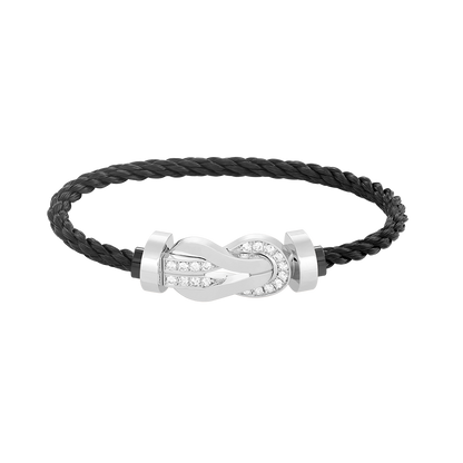 [Amore Jewels]CHANCE LARGE 8 FIGURE BUCKLE HALF DIAMOND BRACELET SILVER