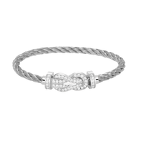 [Amore Jewels]CHANCE LARGE 8 FIGURE BUCKLE FULL DIAMOND BRACELET SILVER