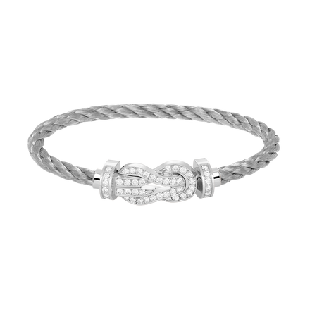 [Amore Jewels]CHANCE LARGE 8 FIGURE BUCKLE FULL DIAMOND BRACELET SILVER