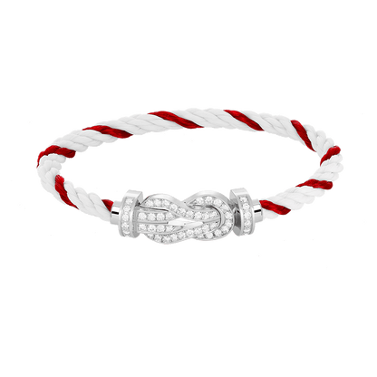 [Amore Jewels]CHANCE LARGE 8 FIGURE BUCKLE FULL DIAMOND BRACELET SILVER