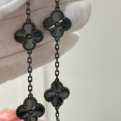 [Amore Jewels]CLOVER 5 MOTIF BLACK BRACELET
