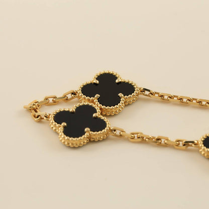 [Amore Jewels] CLOVER 5 MOTIF ONYXS BRACELET COLLECTION