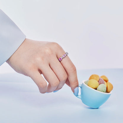 [Amore Jewels]Unique Colorful Emerald Cut Party Ring