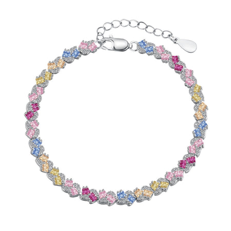 [Amore Jewels]Ornate Colorful Flower Shape Party Bracelet