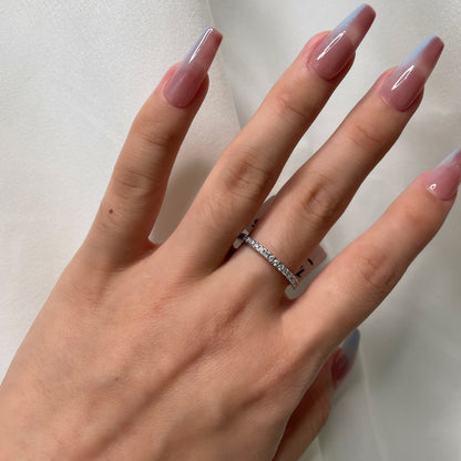 [Amore Jewels]Delicate Sparkling Round Cut Daily Ring