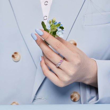[Amore Jewels]Delicate Vibrant Emerald Cut Daily Ring