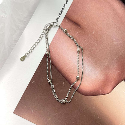 [Amore Jewels]Delicate Bead Double Layer Bracelet