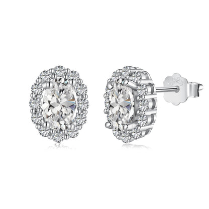 [Amore Jewels]Delicate Unique Oval Cut Daily Earrings
