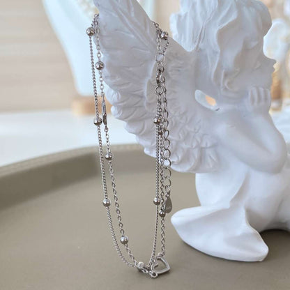 [Amore Jewels]Dainty Double Layer Love Heart Bracelet