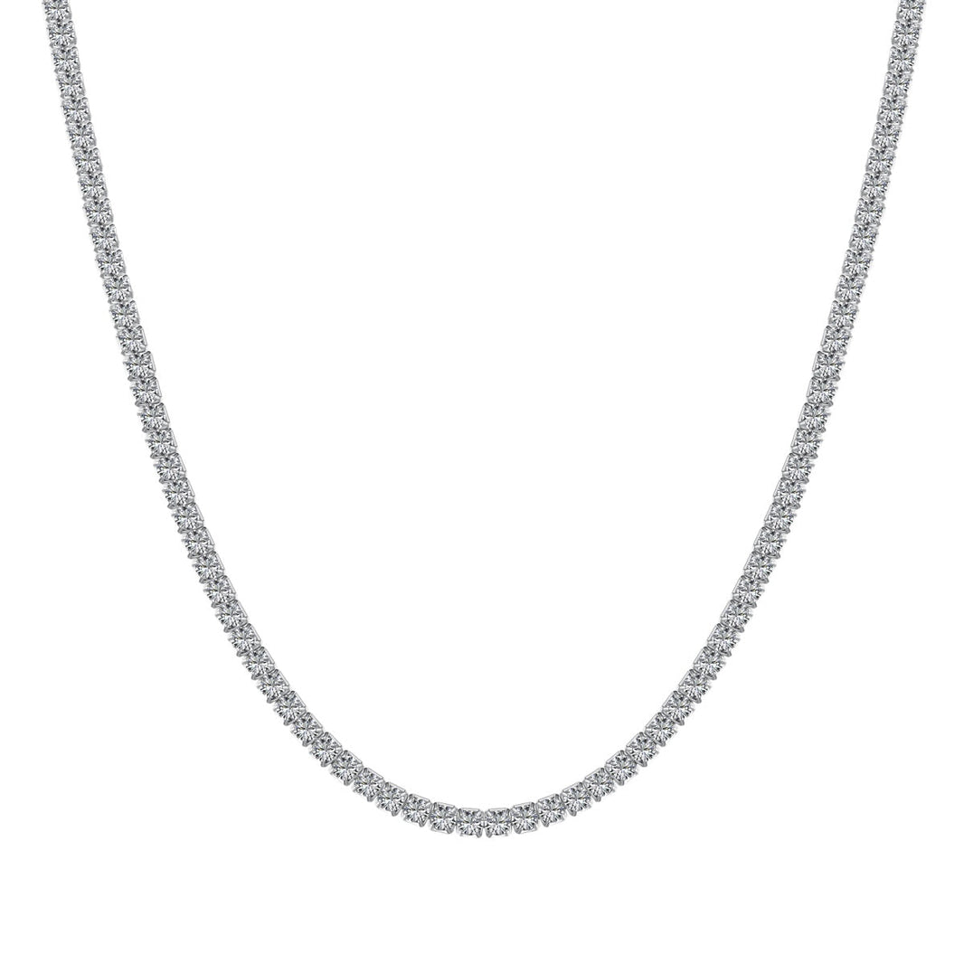 [Amore Jewels]Delicate Round Shape Tennis Necklace