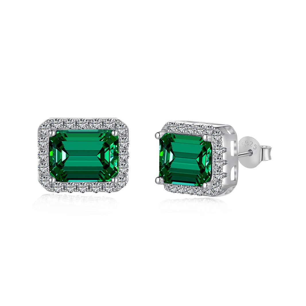 [Amore Jewels]Luxurious Dainty Emerald Cut Banquet Earrings