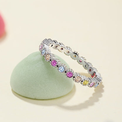[Amore Jewels]Unique Scintillating Round Cut Daily Ring