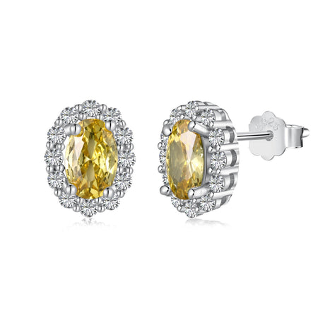 [Amore Jewels]Delicate Unique Oval Cut Daily Earrings