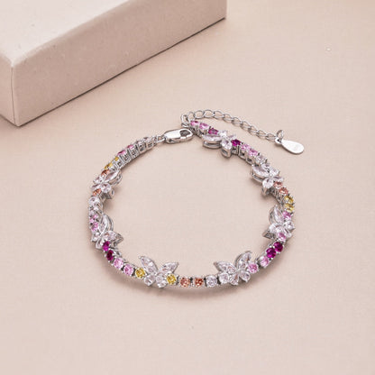 [Amore Jewels]Ornate Colorful Butterfly Shape Round Cut Daily Bracelet