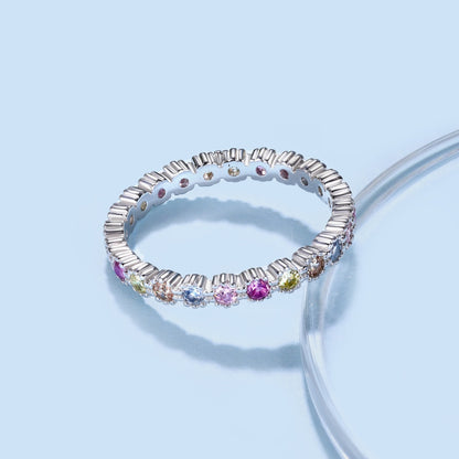[Amore Jewels]Exquisite Colorful Round Cut Party Ring