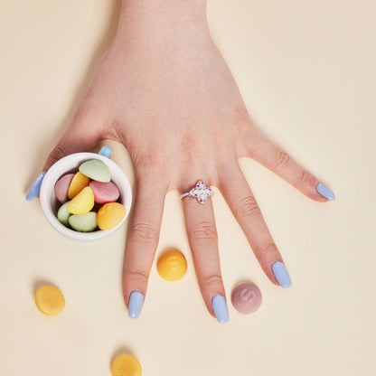 [Amore Jewels]Luxurious Colorful Flower Shape Banquet Ring