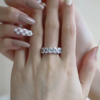 [Amore Jewels]Dainty Elongated Cushion Cut Tennis Ring