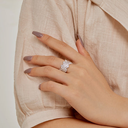 [Amore Jewels]Luxurious Colorful Radiant Cut Daily Ring