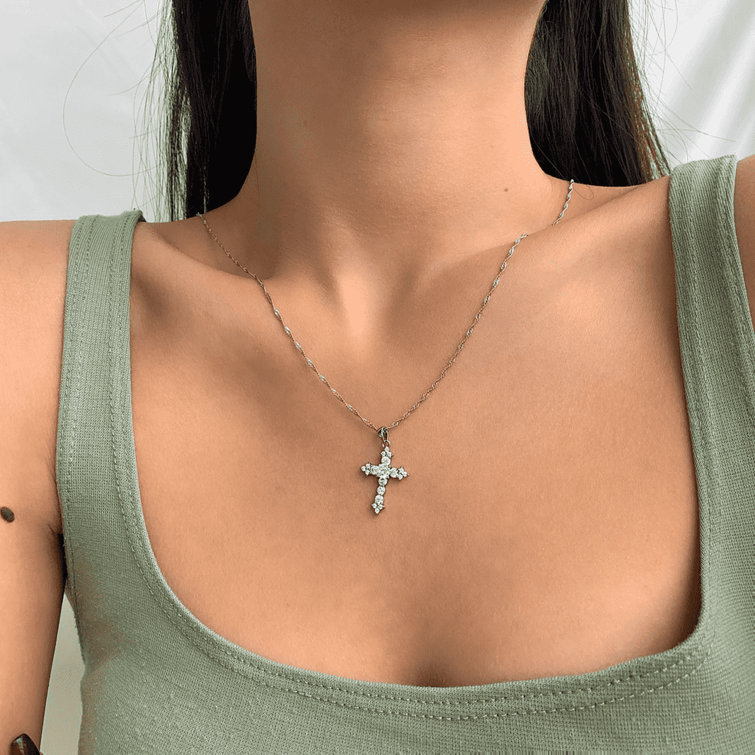 [Amore Jewels]Delicate Cross Shape Necklace