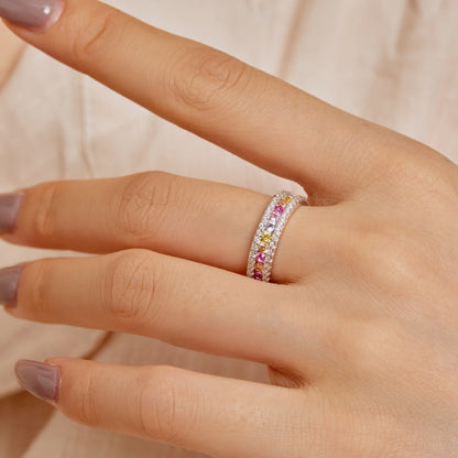 [Amore Jewels]Delicate Colorful Round Cut Daily Ring