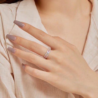 [Amore Jewels]Delicate Colorful Round Cut Daily Ring