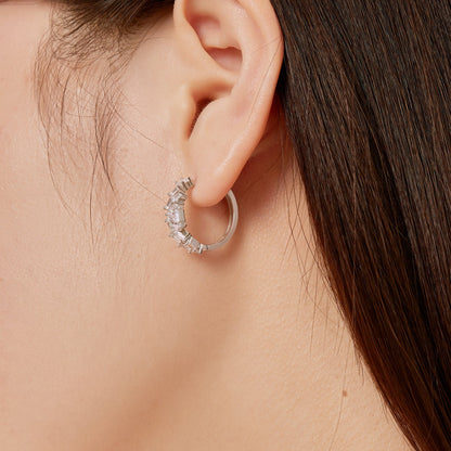 [Amore Jewels]Dazzling Colorful Emerald Cut Daily Earrings