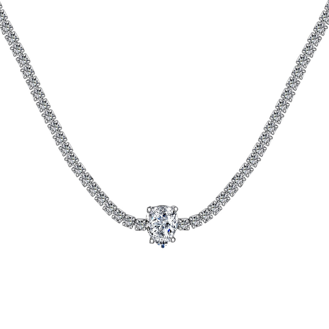 [Amore Jewels]1.0 carat Unique Pear Cut Tennis Necklace