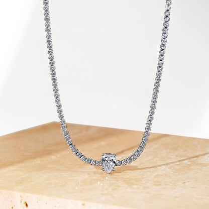 [Amore Jewels]1.0 carat Unique Pear Cut Tennis Necklace
