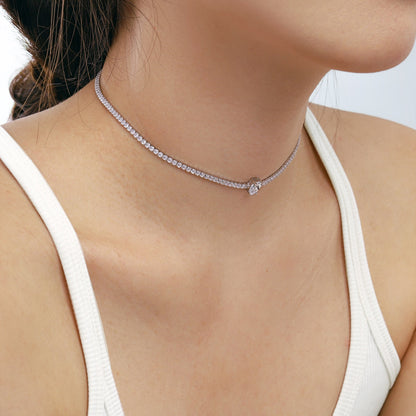 [Amore Jewels]1.0 carat Unique Pear Cut Tennis Necklace