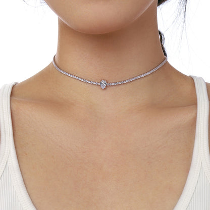 [Amore Jewels]1.0 carat Unique Pear Cut Tennis Necklace