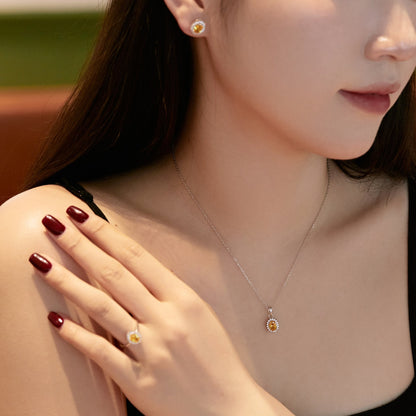 [Amore Jewels]Delicate Radiant Oval Cut Daily Earrings
