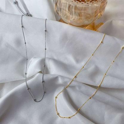[Amore Jewels]Small Bead Clavicle Chain Simple Necklace