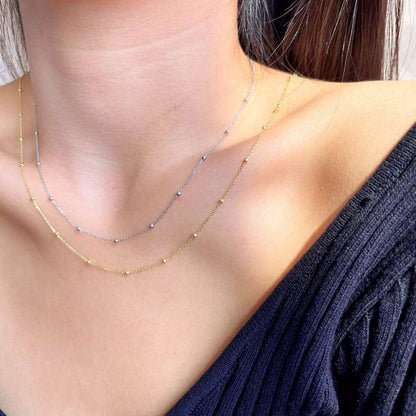 [Amore Jewels]Small Bead Clavicle Chain Simple Necklace