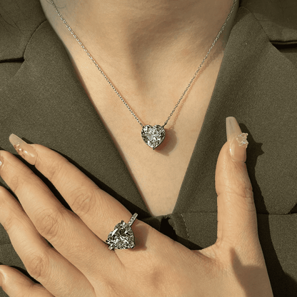 [Amore Jewels]6.0 carat Radiant Heart Shape Necklace