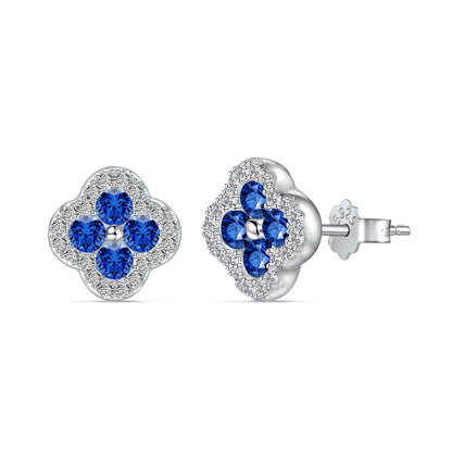[Amore Jewels]Four-Leaf Clover Flower Shaped Earrings