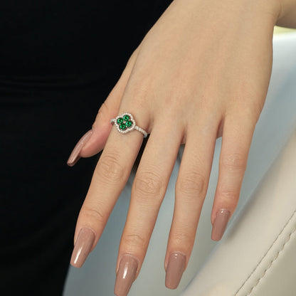[Amore Jewels]Four Leaf Clover Flower Design Ring