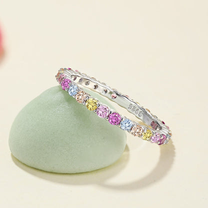[Amore Jewels]Elegant Vivid Round Cut Daily Ring