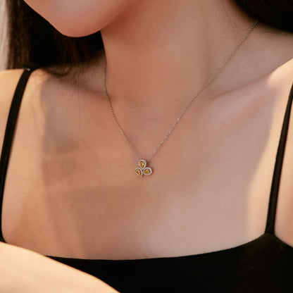 [Amore Jewels]Elegant Flower Shape Pear Cut Necklace