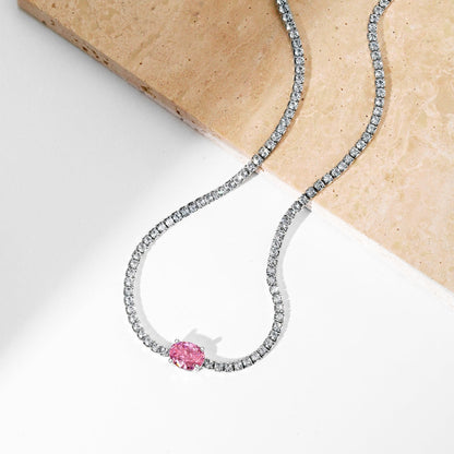 [Amore Jewels]1.0 Carat Shining Oval Cut Necklace