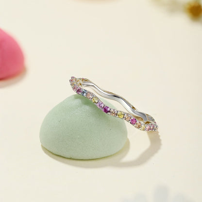 [Amore Jewels]Dainty Colorful Round Cut Party Ring