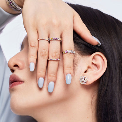 [Amore Jewels]Unique Scintillating Round Cut Daily Ring