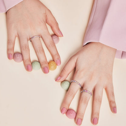 [Amore Jewels]Unique Scintillating Round Cut Daily Ring