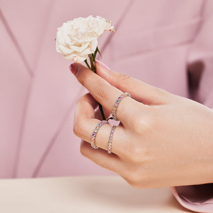 [Amore Jewels]Unique Scintillating Round Cut Daily Ring