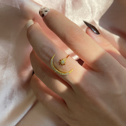 [Amore Jewels]Eternity Moon & Star Ring