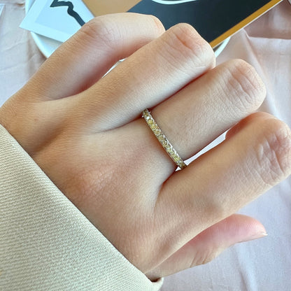 [Amore Jewels]Delicate Sparkling Round Cut Daily Ring