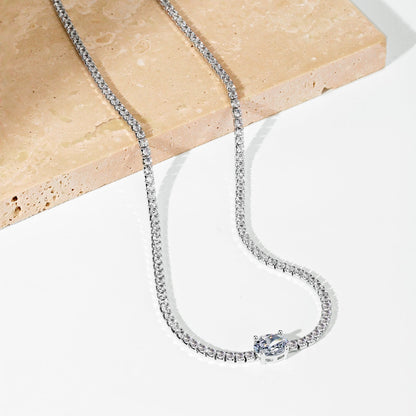 [Amore Jewels]1.0 Carat Shining Oval Cut Necklace